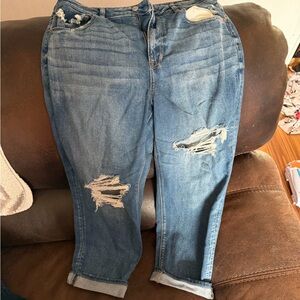 American Eagle Outfitters Blue Distressed Boyfriend Jeans